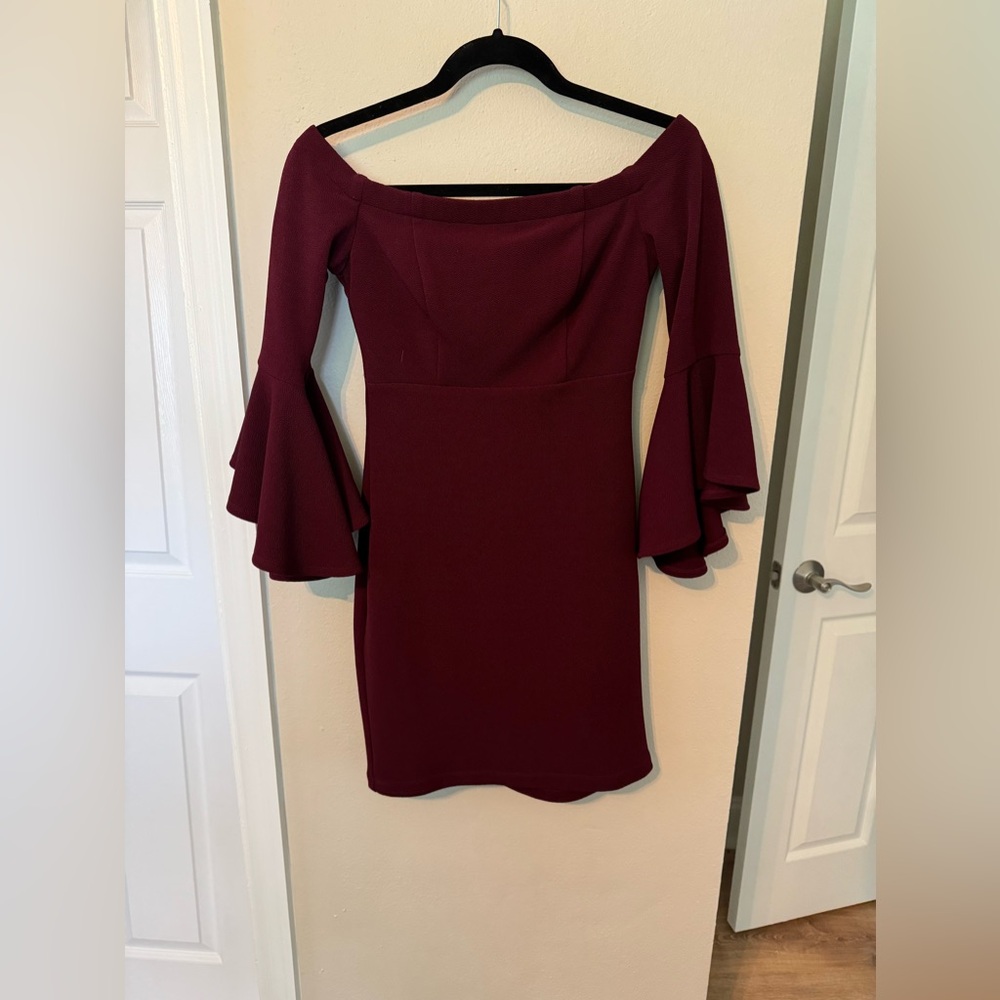 Maroon off shoulder dress size small